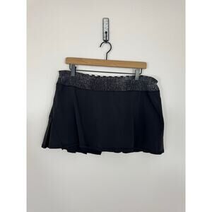 Lululemon Run: Pace Setter Skirt Black Pleated Skort Size 12 Built-In Shorts